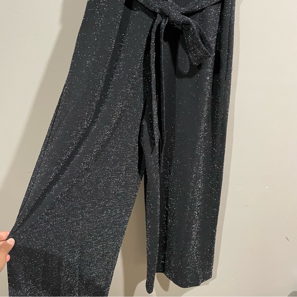NWOT Calvin Klein Elegant BLACK with  SILVER Glitter Women's Jumpsuit Romper - Picture 9 of 14
